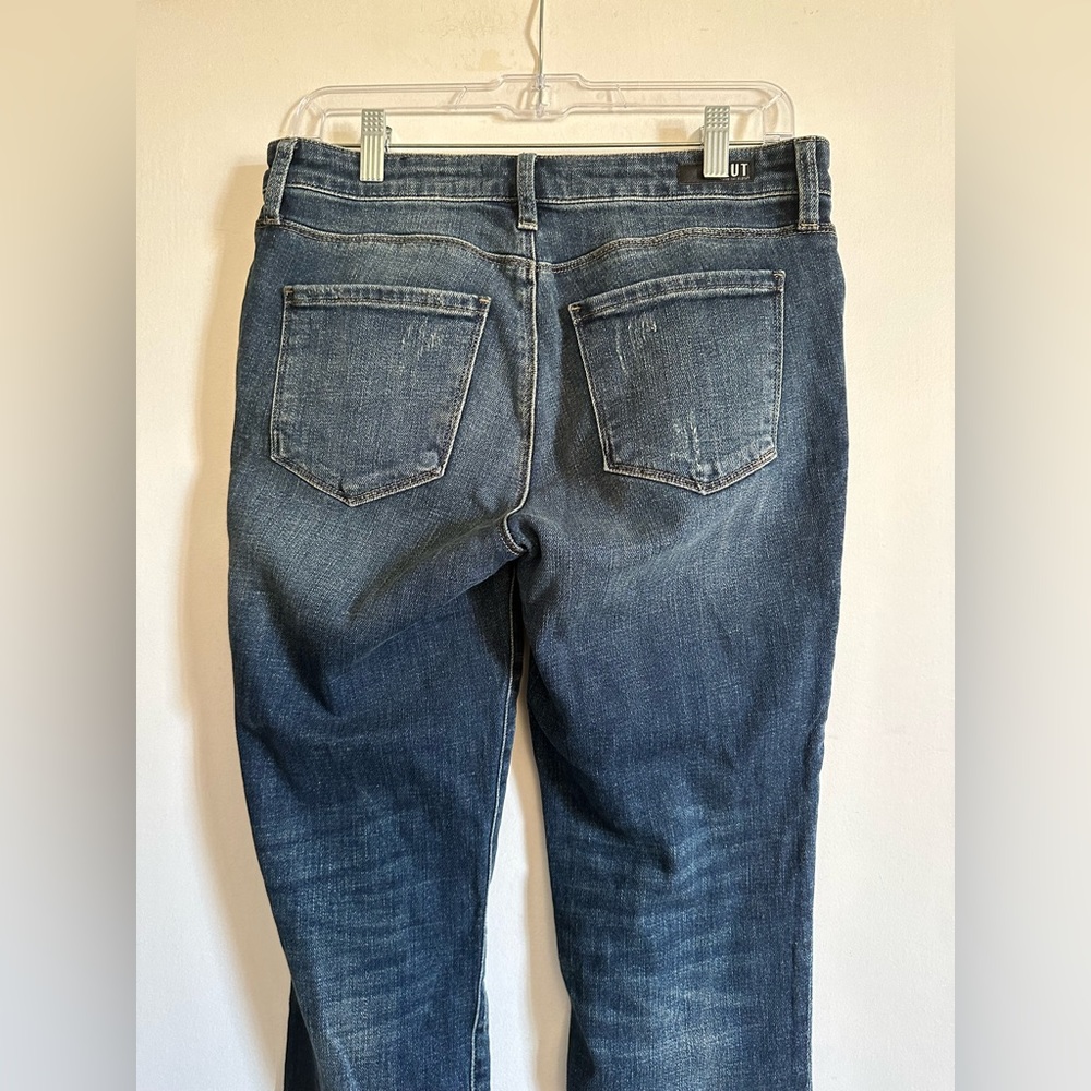 Kut from the Kloth Dark Blue Denim Stretch Reese Ankle Straight Leg Jeans Size 4 - Picture 4 of 9